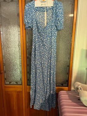 knee length dresses for ladies Aysha Buttoned Linen Midi Dress / Lemon | Meshki main image 0